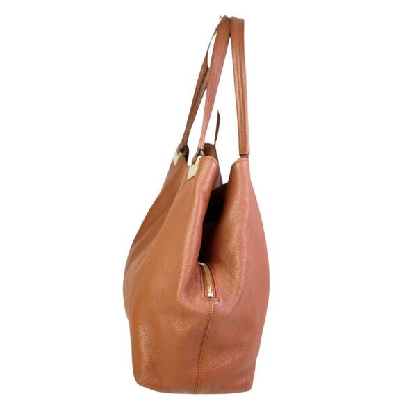 ROOMY Vince Camuto TAN BROWN GENUINE LEATHER SHOULDER BAG HANDBAG TOTE PURSE - Picture 3 of 16